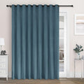 Macochico Extra Wide 100% Blackout Chenille Curtains 100" Wx96 L Thermal Drapes for Sliding Door Living Room Bedroom Auditorium Hotel Teal Blue Curtains Grommet Top with Tieback Classic 1 Panel