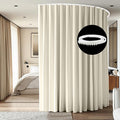 Room Divider Ceiling Mounted Curtains Track Sets Extra Wide Blackout Curtain Flexible Tracks for Bedroom Privacy Partition Separator, 1 Panel Beige Drape and White Rail, W15 x H8ft