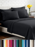 Bare Home Hotel Luxury King Sheet Set, Extra Soft - 6 Piece Set - Deep Pockets - Easy Fit - Cooling & Breathable - Wrinkle, Fade, Stain Resistant - Includes 4 Pillowcases (King, Black)
