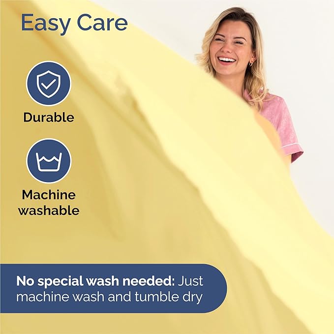 King 6 Piece Sheet Set - Cooling, Comfy & Breathable - Hotel Luxury Bedding, Includes Fitted Sheet for Women, Men, Kids and Teens - 1 Flat, 1 Fitted Sheet, 4 Pillowcases with Deep Pockets - Yellow
