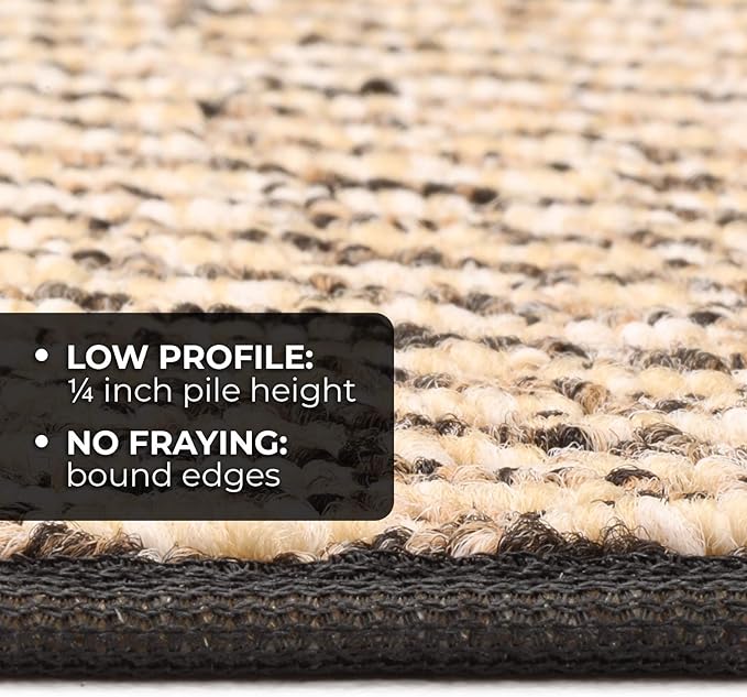 House, Home and More Skid-Resistant Carpet Indoor Area Rug Floor Mat - Black Ripple - 5 Ft X 8 Ft - Non Slip Rubber Backing, Stain Resistant, Dog Friendly, Living Room Bedroom Kitchen Entryway