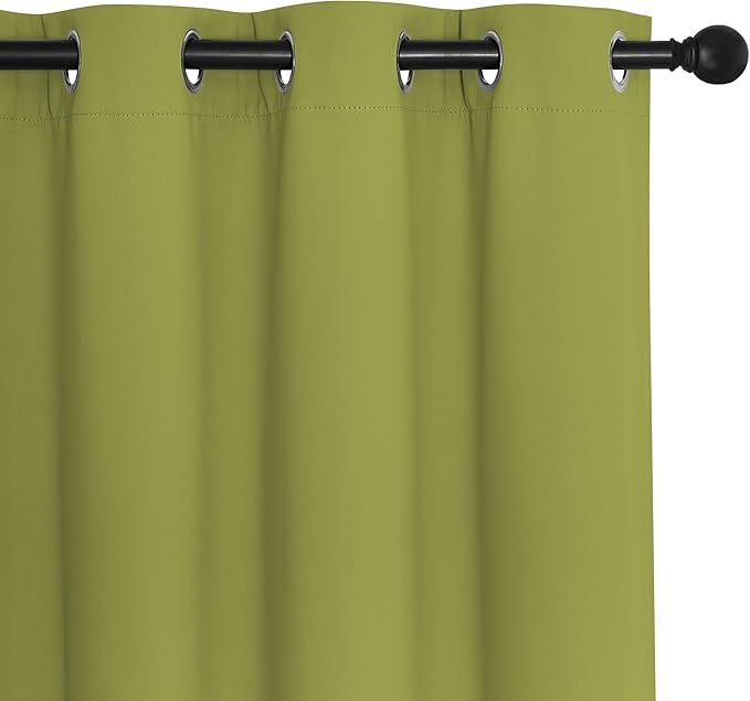 NICETOWN Bedroom Curtain Room Darkening Drapery 102 inches Length - Home Fashion Thermal Insulated Grommet Room Darkening Curtain for Living Room (Fresh Green, 1 Panel, 52 x 102 inches)