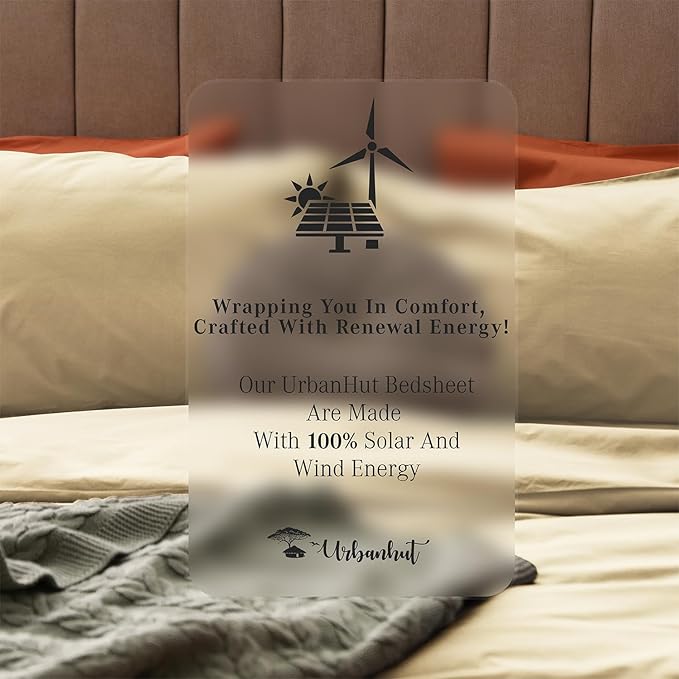 URBANHUT 800 Thread Count 100% Cotton Damask King Size Sheets, 4 Piece Striped King Size Bedsheets, Luxury Hotel Sheets Sateen Weave - Better Than Egyptian, 16" Elasticized Deep Pocket- Sand