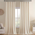 Joydeco Velvet Curtains White Blackout Curtains Thermal Insulated 84 inches Long Window Curtains Super Soft Room Darkening Drapes for Bedroom Living Room Elegant Rod Pocket 2 Panels Cream White
