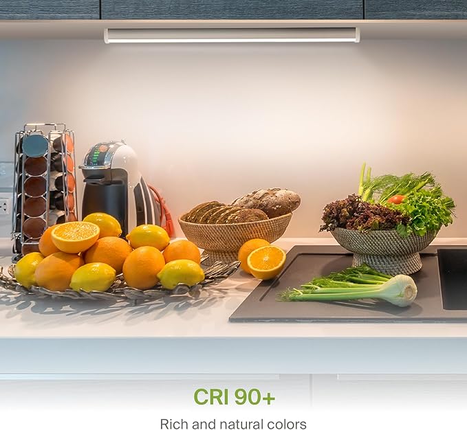 ASD 12 Inch LED Under Cabinet Lighting Plug in or Hardwired, High/Low/Off Switch, 5W 120V 3 CCT 2700K/3000K/4000K CRI90+, Triac Dimmable Linkable Under Counter Lights for Kitchen, ETL Listed, White