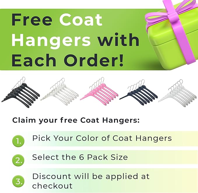 All Hung Up Hangers Plastic Coat Hangers, Clothes Hangers (Smokey Clear, 36pk)