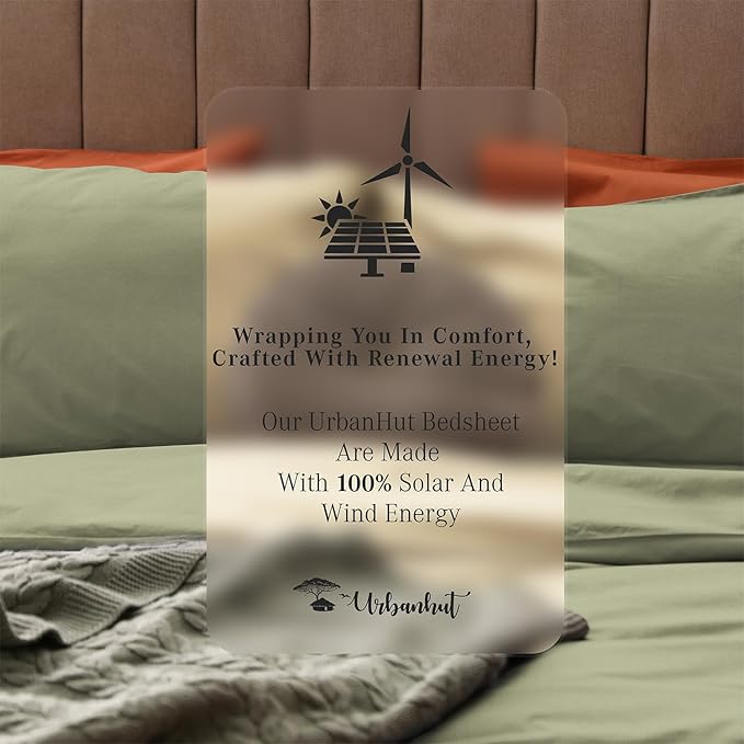 URBANHUT 800 Thread Count 100% Cotton California King Size Sheets, Luxury 4 Piece Cal King Bedsheets, Hotel Sheets Sateen Finish - Better Than Egyptian, 16" Elasticized Deep Pocket - Sage