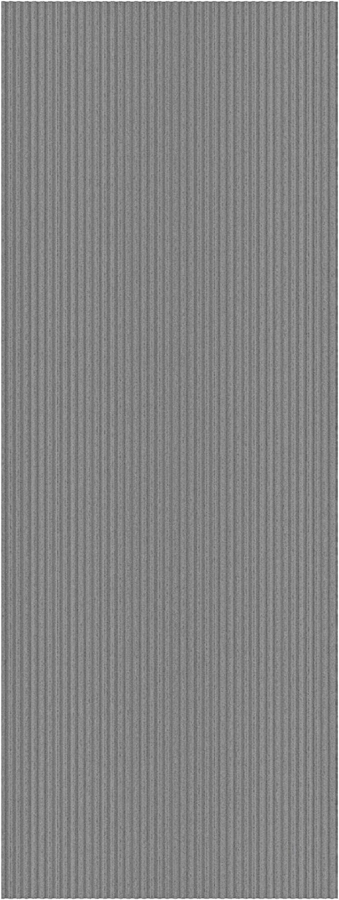 Ottomanson 3'11" x 15' Hallway Runner with Scraper Pile - Extra Durable Non-Slip Rug Mat for Indoor & Outdoor Use - Ideal for Kitchen, Entryway & Garage - High-Traffic Carpet, Gray