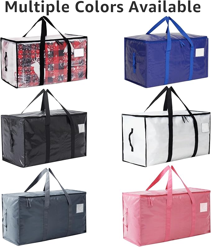 Moving Bags Heavy Duty Extra Large, Alternative for Moving Boxes & Moving Supplies,Clear Storage Bins with Lids, Plastic Packing Tote, Storage Bags for Clothes with Handles & Zippers(Clear, 6 Pack)