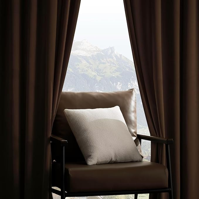 Joydeco Camel Brown Velvet Curtains 84 inch Length 2 Panels, Luxury Blackout Rod Pocket Thermal Insulated Window Curtains, Super Soft Room Darkening Drapes for Living Room Bedroom,W52 x L84 inches