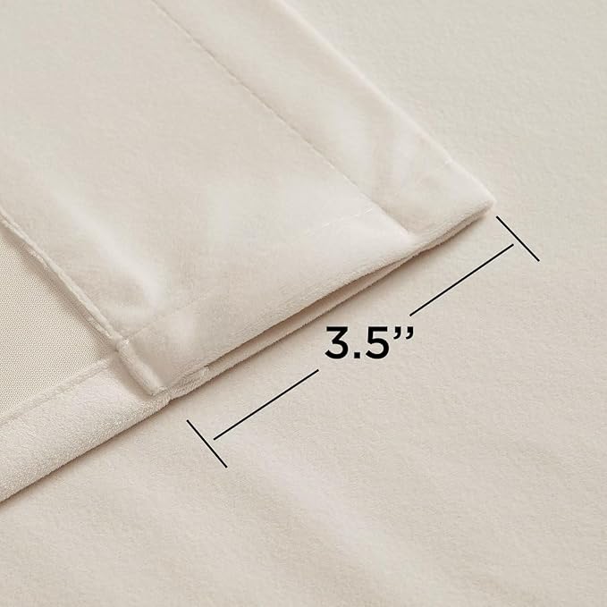 Joydeco Velvet Curtains White Blackout Curtains Thermal Insulated 72 inches Long Window Curtains Super Soft Room Darkening Drapes for Bedroom Living Room Elegant Rod Pocket 2 Panels Cream White