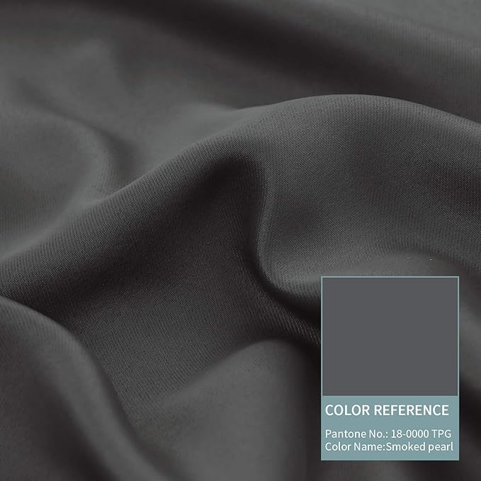 BGment 100% Blackout Curtains 108 Inch Long 2 Panles Set, Thermal Insulated Total Light Locking Soundproof Grommet Curtains & Drapes for Living Room with Black Liner, 52 Inch Wide Each, Dark Grey
