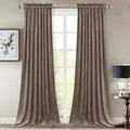 StangH Velvet Curtains 96 inches for Living Room, Taupe Light Blocking Thermal Insulated Sliding Door Curtains Elegant Home Decoration, W52 x L96, 2 Panels