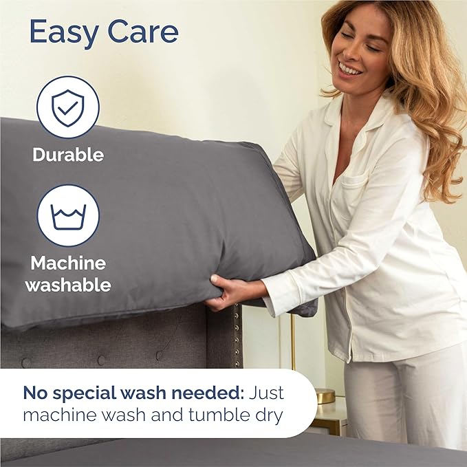 Cal King 6 Piece Sheet Set - Cooling, Comfy & Breathable - Hotel Luxury Bedding, Includes Fitted Sheet for Women, Men, Kids & Teens - 1 Flat, 1 Fitted Sheet, 4 Pillowcases w/Deep Pockets - Dark Grey