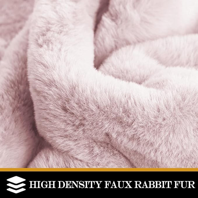 Latepis Fluffy Pink Carpet 3x5 Fuzzy Shag Rug Machine Washable Area Rugs for Living Room Non-Slip Faux Rabbit Fur Rug for Bedroom Kids Room Floor Dorm