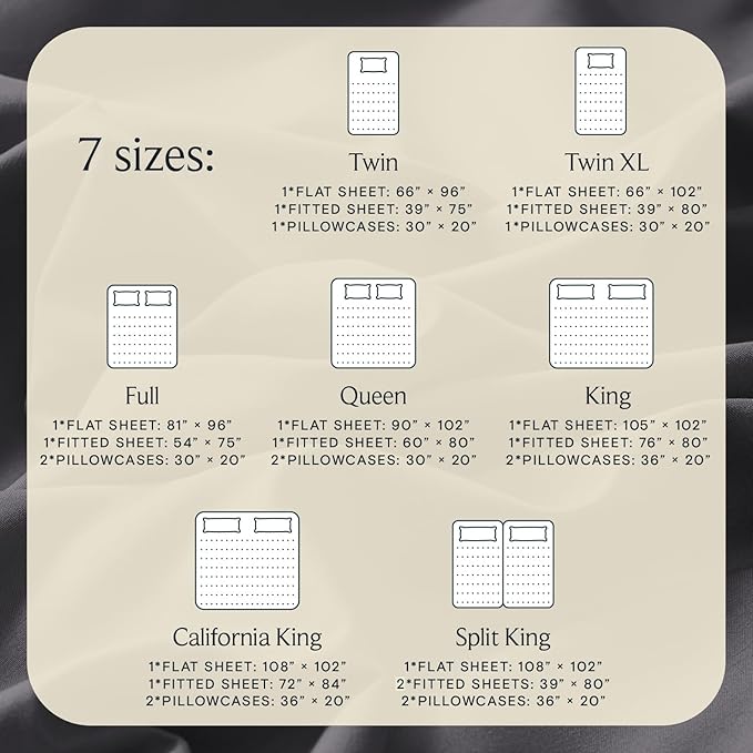 LuxClub 4 PC Queen Sheet Set, Deep Pockets Wrinkle Free Cooling Bed Sheets Hotel Bedding for Women, Men, Includes 1 Fitted Sheet, 1 Flat Sheet and 2 Pillowcases-Dark Grey