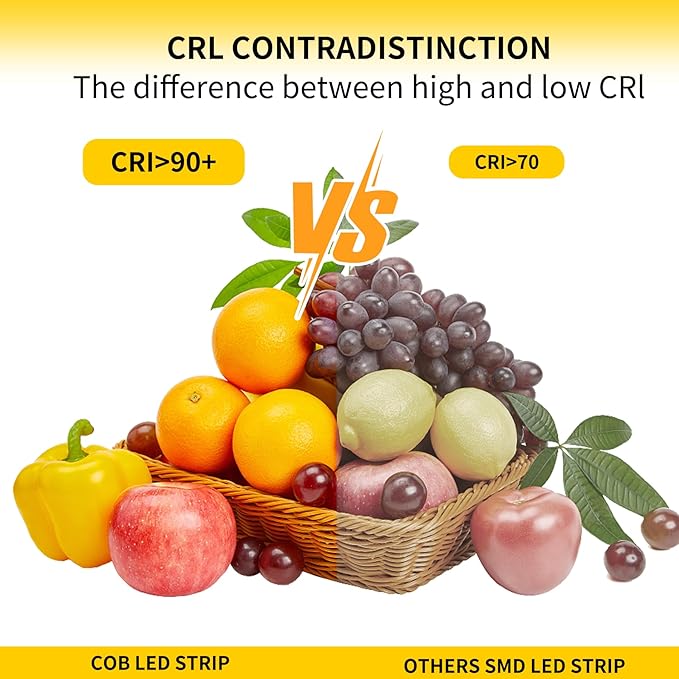COB LED Strip Lights Warm White,24V Dimmable led Light Strip KIT with Remote and app Control,2700K 50FT/15m 8mm Wide Ra>90 Cuttable Flexible Strip Lights forBedroom,Wardrobe,Cabinet