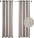 Jacquard Linen Curtains 72 inch Length 2 Panels Thick Faux Linen Blended Window Drapes Burlap Textured Curtains with Grommet for Living Room Bedroom Farmhouse (52x72 Beige) Natural