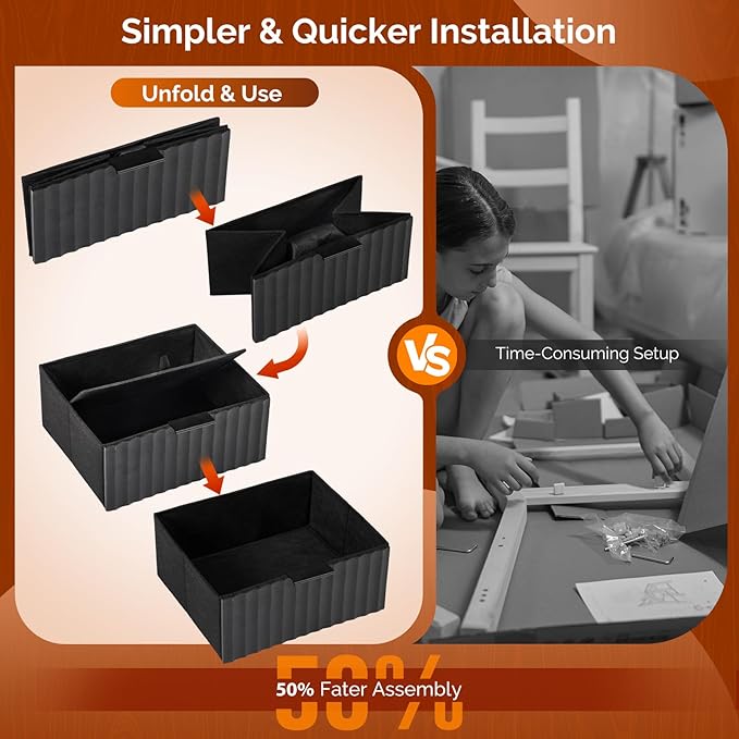 VINGLI Night Stand Set 2 with Charging Station, Fluted Grey Night Stand Set of 2, Gray Nightstand with Drawers Fabric, Grey Bedside Tables/End Tables for Bedroom, 14.96" W*11.81" D*23.78" H