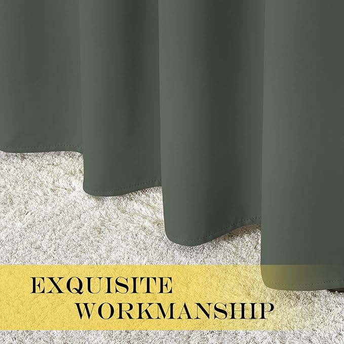 NICETOWN Room Darkening Curtain for Living Room - Energy Saving Thermal Insulated Grommet Room Darkening Curtain/Drape for Bedroom (1 Panel, 46 by 72, Dark Mallard)