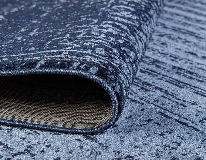 Unique Loom Del Mar Collection Area Rug - Jennifer (7' 10" x 11' Rectangle, Blue/ Navy Blue)