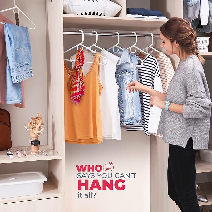 Neaties Heavy Duty Clothes Hangers 18 Pack – Made in The USA – 8lb Capacity Plastic Hangers for Adult Clothing – Durable for Pants, Coats, Jackets, or Jeans – Blue