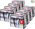 Lifewit 8 Pack Clear Clothes Storage Bags, 40L Plastic Blanket Storage Bag, Vinyl Foldable Moving Bags with Zipper, Closet Organizers and Storage Containers for Bedding, Duvet, Comforter