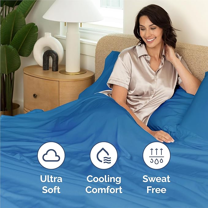 Queen 6 Piece Sheet Set - Cooling, Comfy & Breathable - Hotel Luxury Bedding, Includes Fitted Sheet for Women, Men, Kids & Teens - 1 Flat, 1 Fitted Sheet, 4 Pillowcases with Deep Pockets - Royal Blue
