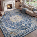 PADOOR 6X9 Area Rug,Rugs for Living Room,Soft Blue Rugs for Bedroom,Machine Washable Rug Non Slip Carpet for Dining Room Living Room Bedside Office