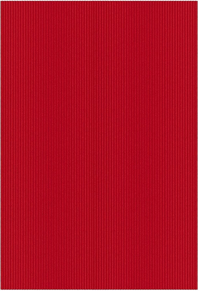Ottomanson 6'6" x 27' Hallway Runner with Scraper Pile Extra Durable Non-Slip Rug Mat for Indoor & Outdoor Use - Ideal for Kitchen, Entryway, Patio & Garage - High-Traffic Carpet, Red