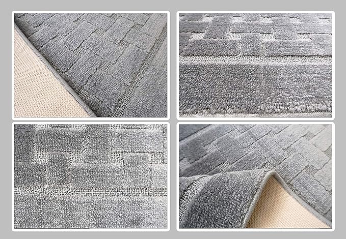 Non Slip Washable Carpet Runner Rug with Rubber Backing, Custom Floor Mat for Kitchen Hallway Stairs Bedroom Bathroom Entry, Grey, Your Choice of Length, 26 Inch X 23 feet