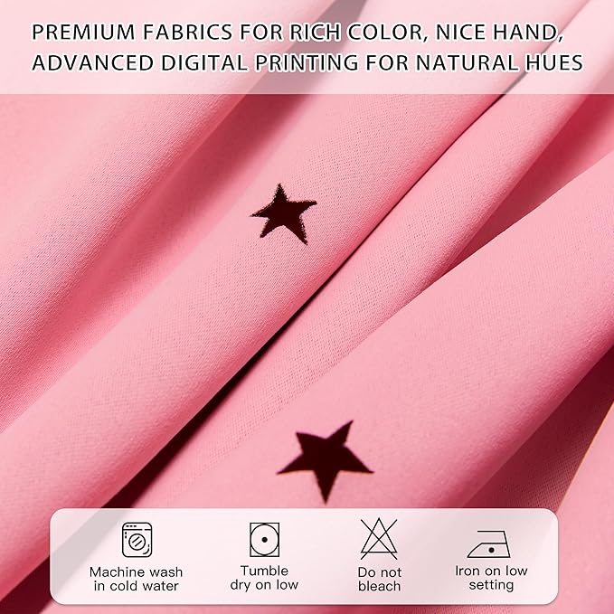 XiDi Curtains for Bedroom Decor Pink34/96/1 US