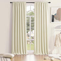 DONREN Patio Door Curtains 96 inch Length, Rod Pocket Top Thermal Insulated Blackout Panels Curtain Drapes for Sliding Glass Door (Cream Beige, 60" Wide, 2 Panels)