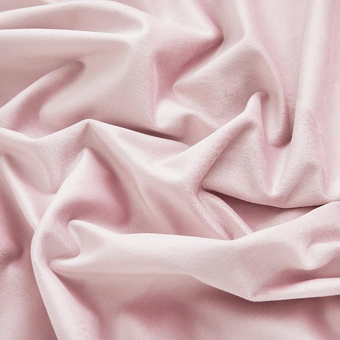 RYB HOME Pink Velvet Curtains 84 inches - Blackout Curtains for Living Room, Thermal Insulated Noise Reducing Panels Soft Luxury Window Decor for Bedroom, Blush Pink, W52 x L120 inches, 2 Panels
