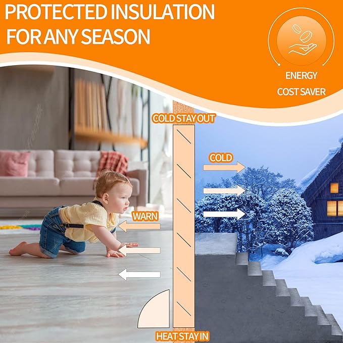 TORRAMI 32" Door Draft Stopper Under Bottom Insulation Noise Air Stopper 2.0LB,Draft Stopper Guard Seal for Doors and Windows - Dark Blue