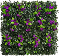 GLANT Expandable Fence Privacy Screen for Balcony Patio Outdoor,Decorative Faux Ivy Fencing Panel,Artificial Hedges (Single Sided Leaves) (1, Branches -Purple Rose)