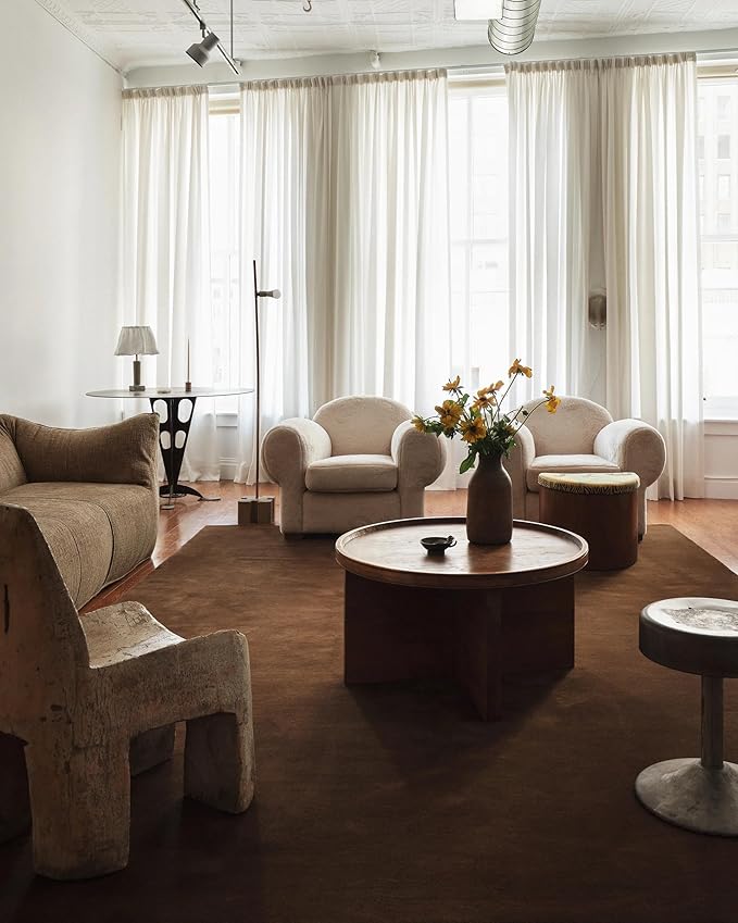 Hand-Tufted Wool Runner Area Rug – Soft Premium Wool Carpet for Living Room, Bedroom & Home Décor – 3X15 ft| Walnut – Durable, Non-Slip Backing, Handcrafted Rug