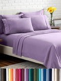 Bare Home Hotel Luxury Twin Sheet Set, Extra Soft - 4 Piece Set - Deep Pockets - Easy Fit - Cooling & Breathable - Wrinkle, Fade, Stain Resistant - Includes 2 Pillowcases (Twin, Lavender)