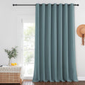 NICETOWN Greyish Blue Blackout Curtains for Bedroom/Living Room 132 Inch Length - Thermal Insulated Room Darkening Grommet Top Window Curtains (100 by 132 - Inch, 1 Panel)