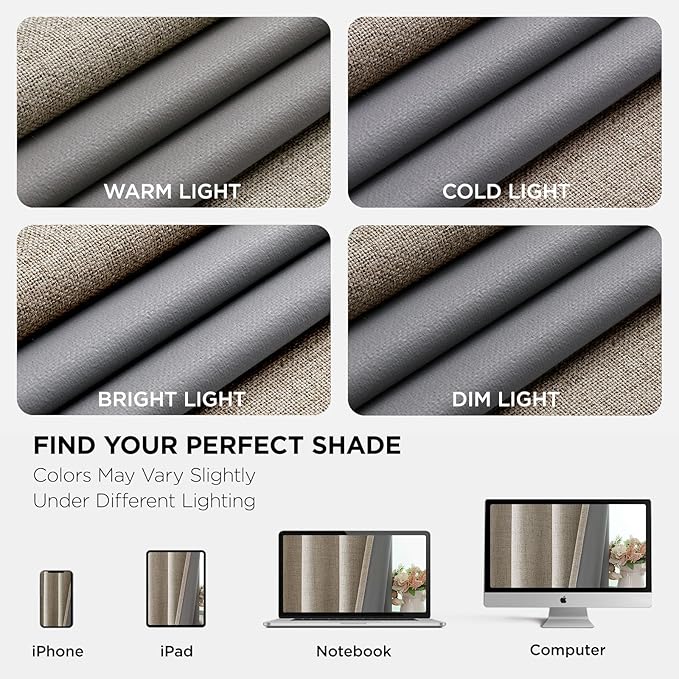 Joydeco Linen Blackout Room Divider Curtains, Extra Wide Sliding Door Drapes Living Room Curtains, 1 Panel 100W x 96L Inch Patio Door Drapes for Room Privacy