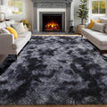 PAGISOFE Abstract Soft Shaggy Rugs for Living Room 5x8 Ft,Tie-Dyed Grey Fluffy Washable Rugs for Kids Room Furry Carpets for Bedroom Room Decor Aesthetic Large Shag Carpet for Boys Girls Dorm Nursery