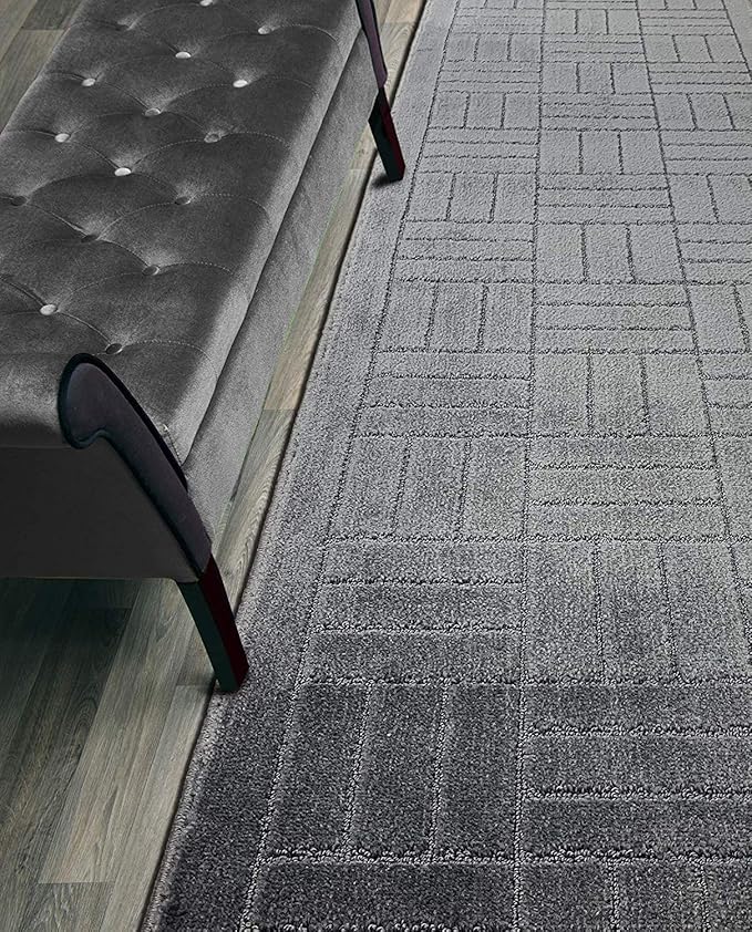 Custom Length Hallway Runner Rug,Slip Resistant,Bricks Anthracite, 26 Inch X 3 feet, Doormat, Sold and Priced Per Foot