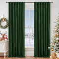 LAMIT Velvet Curtains 102 Inch for Living Room, Emerald Green Thermal Insulated Room Darkening Panels Soundproof Back Tab and Rod Pocket Christmas Drapes for Bedroom, Set of 2 Panels, 52 x 102 Inch