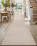 Color&Geometry Door Mat 2'4"x8' Runner Rug with Rubber Backing, Non Slip Washable Hallway Rug, Carpet Runners for Hallway Living Room Bedroom, Beige (Rolled-up NO Creases)