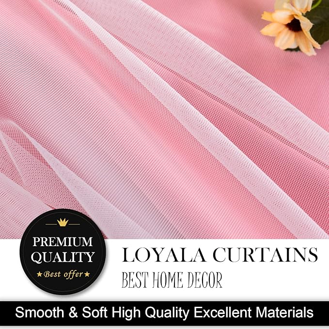 Star Curtains Blackout Curtains for Bedroom, Double Layer Curtains Nursery Curtains Cute Curtains, Kids Curtains for Girls, Curtains 63 Inch Length 2 Panels, Pink Curtains, 52 X 63 Inches