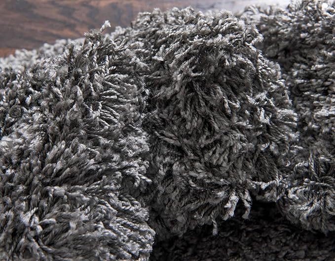 Unique Loom Solid Shag Collection Area Rug (2' 6" x 13' 1" Runner, Graphite Gray)