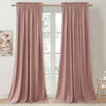 StangH Pink Curtains 96 inches Long, Super Soft Velvet Window Drapes Rod Pocket Thermal Insulated Home Decoration for Girls Room/Dressing Room/Office, W52 x L96, 2 Panels