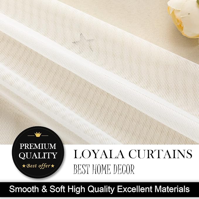 Star Double Layer Blackout Curtains for Bedroom & Kids, Cute, 108 Inches Long, 2 Panels Set, Beige, 42 X 108 Inches