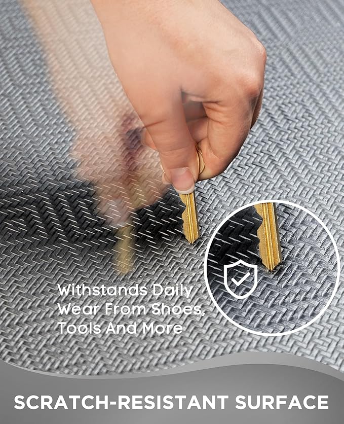Ophanie Kitchen mats for Floor, 3/4 inch Thick, Kitchen Rugs, 20x39 Anti Fatigue Standing Cushioned Mat, Waterproof,Comfort Ergonomic mat for Office, Home, Sink, Grey Non-Slip Bottom