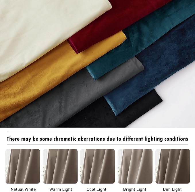 RYB Home Bedroom Curtains Heavy Velvet, Room Darkening Privacy Window Curtains Soft Durable Velvet Backdrops for Sliding Door Guest Room, Taupe, W52 x L120 inches, 2 Panels Set